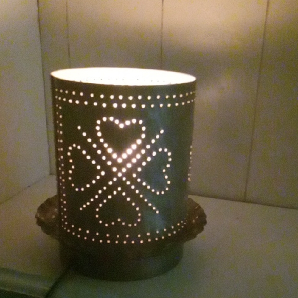 vintage Heart Design Metal Candle lamp electrified